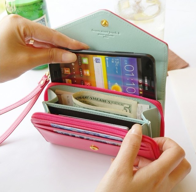 Image of 5.5" Wallet Case Women Girl PU Leather Pouch Cover For iPhone 4S 5S 5C 6 6S Plus Lovely Luxury Case For Samsung Galaxy S3 S5 S6