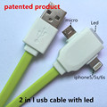 2 in 1 led usb cable Charging and data sync Applicable to asamsung galaxye mini s6