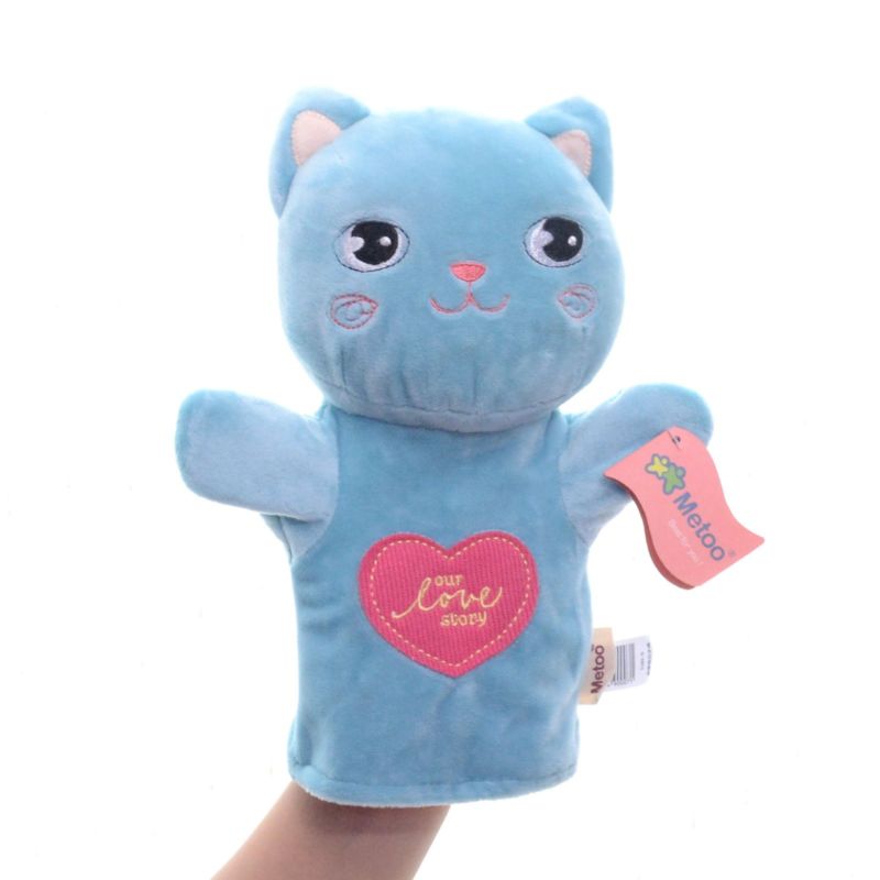 Official Metoo LOVE STORY Blue Cat Plush Development Hand Puppet 10\'\'Brand New #LNF