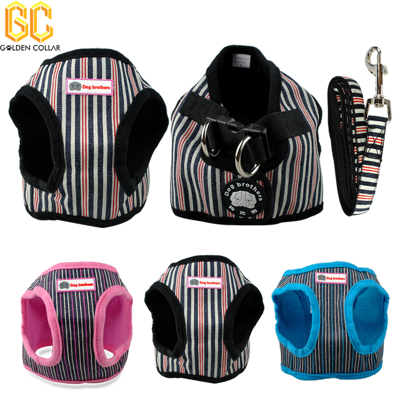 Image of Cute Soft Puppy Small Dog Harness and Walking Leash Leads Set 4 Sizes 6 Colors S M L XL