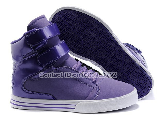 2014 Justin Bieber Sup TK Society Purple Patent Leather High Skate Shoes