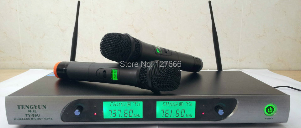Hot Sell free shipping Professional Ktv Wireless Microphone System dual two channels