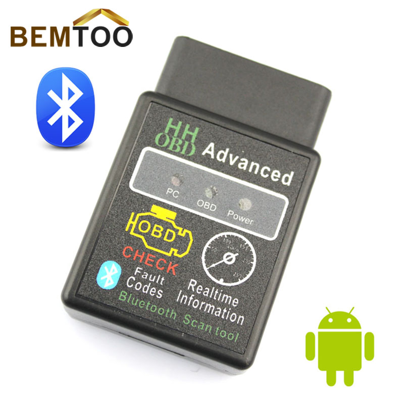 Image of HH OBD MINI Diagnostic Tool ELM327V2.1 Black Bluetooth OBD2 Car CAN Wireless Adapter Scanner TORQUE ANDROID,Free Shipping