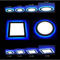 3 Model Round Square blue white double color Led Panel Light 6w 9w 16w 24W AC85