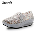 Bling Glitter Lace Loafers Spring Casual Platform Shoes Woman Summer Style Creepers Slip On Flats Comfortable