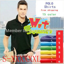 2015 Hot Brand Mens Summer Tops Tees Short Sleeve t shirt la Man Plus Size S-XXXXXXL hilfigerlying Cotton shirt