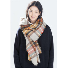 Winter Fashion 2016 Women Tartan Plaid Brand Scarf Thick Cashmere Scarf Lous Muffler Scarves Basic Wrap Shawl WJ0141