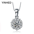 2016 New Trendy Snowflake Cubic Zircon Pendants Necklaces Real 925 Sterling Silver Fashion Jewelry Necklace for