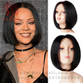 New Middle Part Bob Wigs Human Natural Hair Lace Full Wig Straight Virgin Brazilian Full Human
