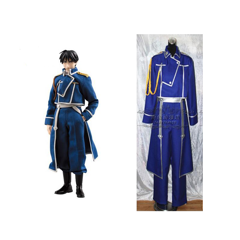 2016 Fullmetal alchemist Roy Mustang cosplay costume blue mens fullmetal alchemist cosplay