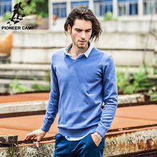 Pioneer Camp. Free shipping! 2015 new fashon mens sweaters casual pullover cotton v-neck knitwear street fitness sweater coat