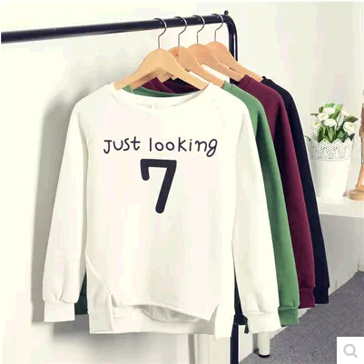 winter women sweatshirt Casual sweater Letters pri...