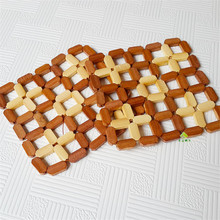 10 Pcs Wood Placemat Heat Resistant Mat Kitchen Accessories mat Disc pads Dining table With Mat