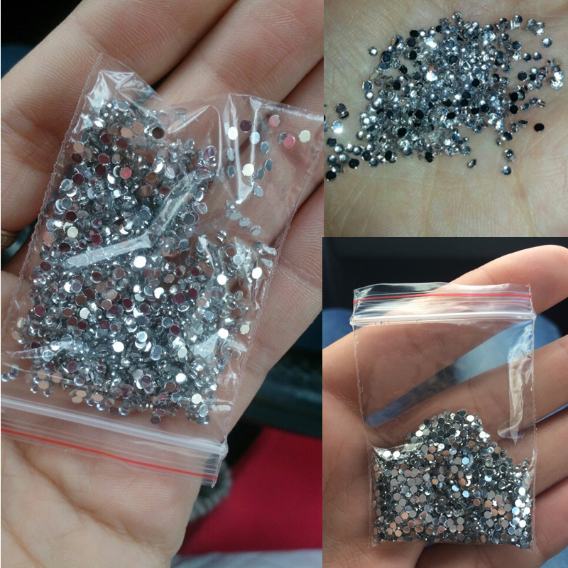 Image of 1000pcs/pack 1.5mm Clear Nail Art Rhinestone Decoration Glitter For DIY Tips White Manicure Acrylic Decoration BN053