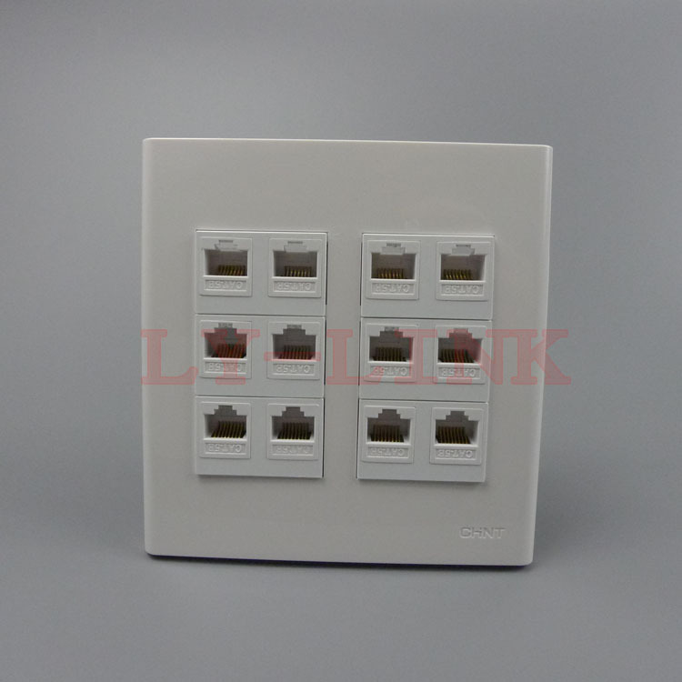 Ivory 6 Port//Hole RJ45//RJ11 Keystone Jack Insert Wall Plate Faceplate 1-Gang