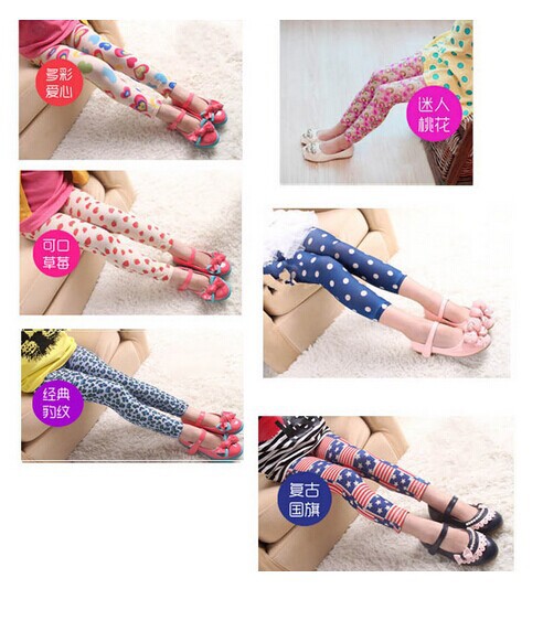 New Baby Kids Girls Pattern Printed Leggings Trousers Pants Underwear 5 12 Years