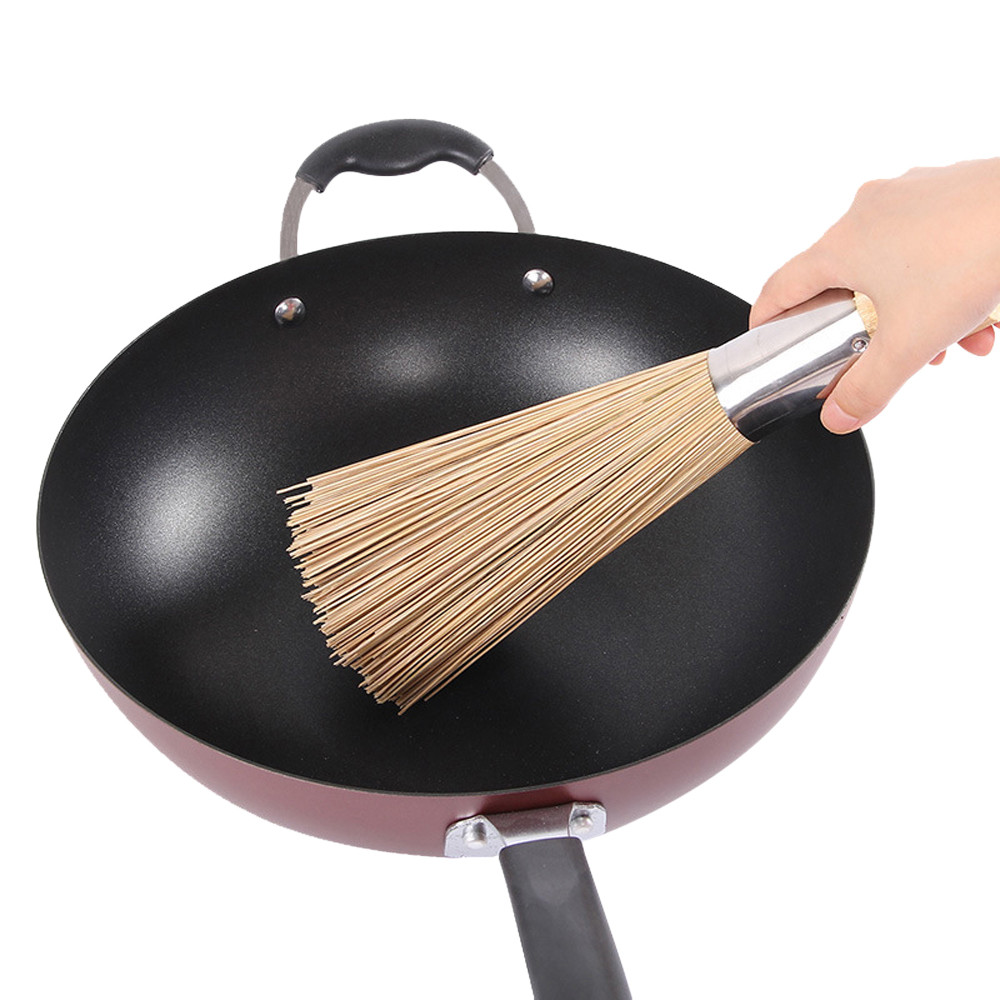 Bamboo Wok Brush Cooking Clean Tool Utensils Restaurant Kitchen Practical