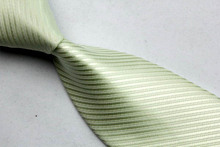 NT0020 Green Silver Stripe Smooth Jacquard Woven Classic Type Silk Polyester Man s Business Luxury Tie