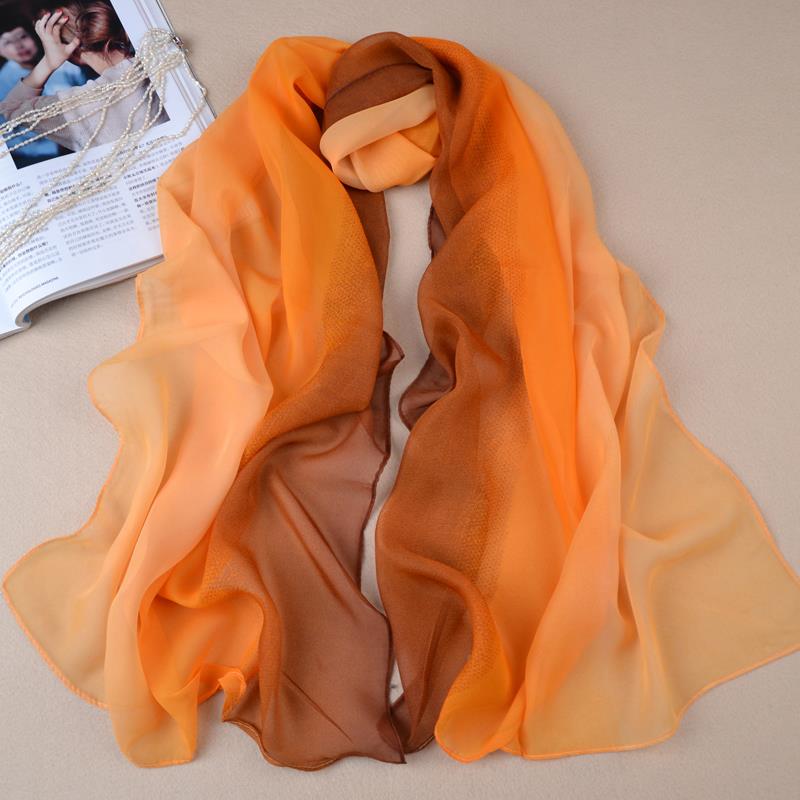 Image of Nice Chiffon Scarf Women High Quality Gradual colors chiffon georgette silk scarves shawl female long design