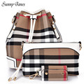 Luxury Design Women s Handbag European and American Style Bucket Bag Canvas Fashion Shoulder Bag Multiple