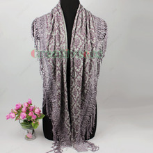 New Stylish Vintage Unique Tribal Style Printed Lace TrimLong Tassel Triangle Scarf Shawl Wrap New