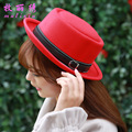 Ladies Classic Soft British Style Chic Leather Belt Baize Woolen Felt Female Dicer Billycock Women s