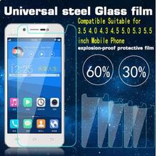 New Universal Tempered Glass Screen Protector Film for 3.5 4.0 4.3 4.5 4.7 5.0 5.5 inch mobile phone Premium Real 9H 2.5D 0.26mm