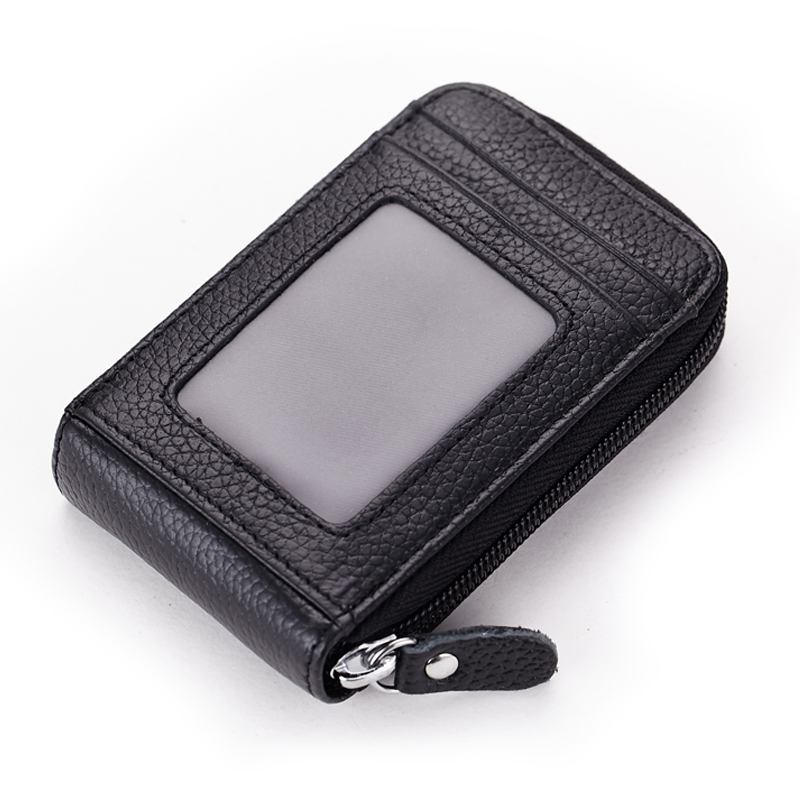 Image of Luxury Women & Men's 100% Genuine Leather Business card bag Organ design Bank Credit Card & ID Holders bag wallet HCL2221