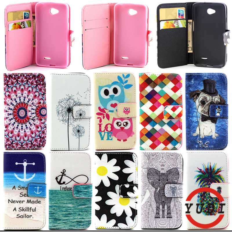 Fashion Print Flip Wallet Leather Case cover for LG L70 L65 D320 W5 Dual D325 MS323