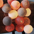 20Pcs lot Cotton Led Christmas Ball String Lights XMas Decoration Lighting Weeding Party Decoration Light Warm