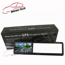 4.3 Inch Rearview Mirror Gps Navigator Built-in Car GPS navigation MTK Wince6.0 DDR128M 4G Free Map 2015 Freeshipping