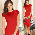 New 2016 Women Summer Dress Bandage Elegant Wedding Prom Party Dress Cotton Bodycon Mermaid Pencil Dress