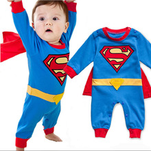 2016 Summer Newborn Baby Costume Baby Rompers Superhero Superman Cotton Baby Boy Girl Rompers Newborn Baby Clothes
