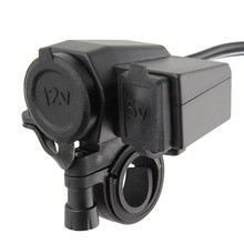 20pcs/Lot Waterproof 12V USB Charger Power Port for Motorcycle/Bike/Scooter with Cigarette Lighter socket