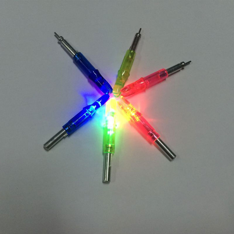 6PCS lot 3colors Lighted Nock for Compound Bow LED Lighted Arrow Nock ID 6 2mm Archery