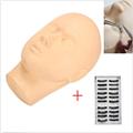 2016 New Designed Mannequin Flat Head with Practice False Eyelash and Tweezer for Training Eyelash Extension
