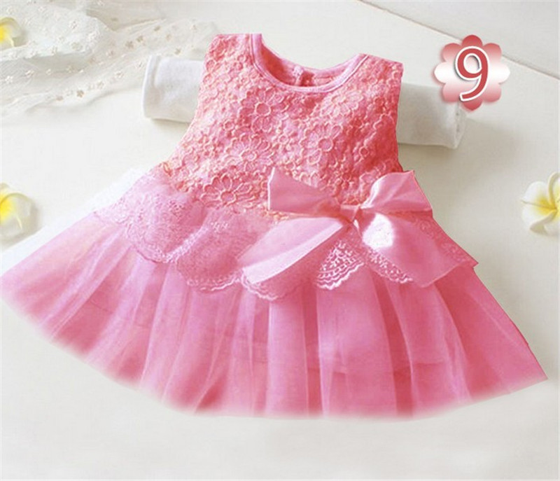 Baby Girls Clothes 2016 Candy Colors 1 year birthday Girl Dress Toddle Lace Baby Dresses For 