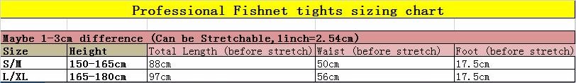 Professional fishnet tights sizing chart-1