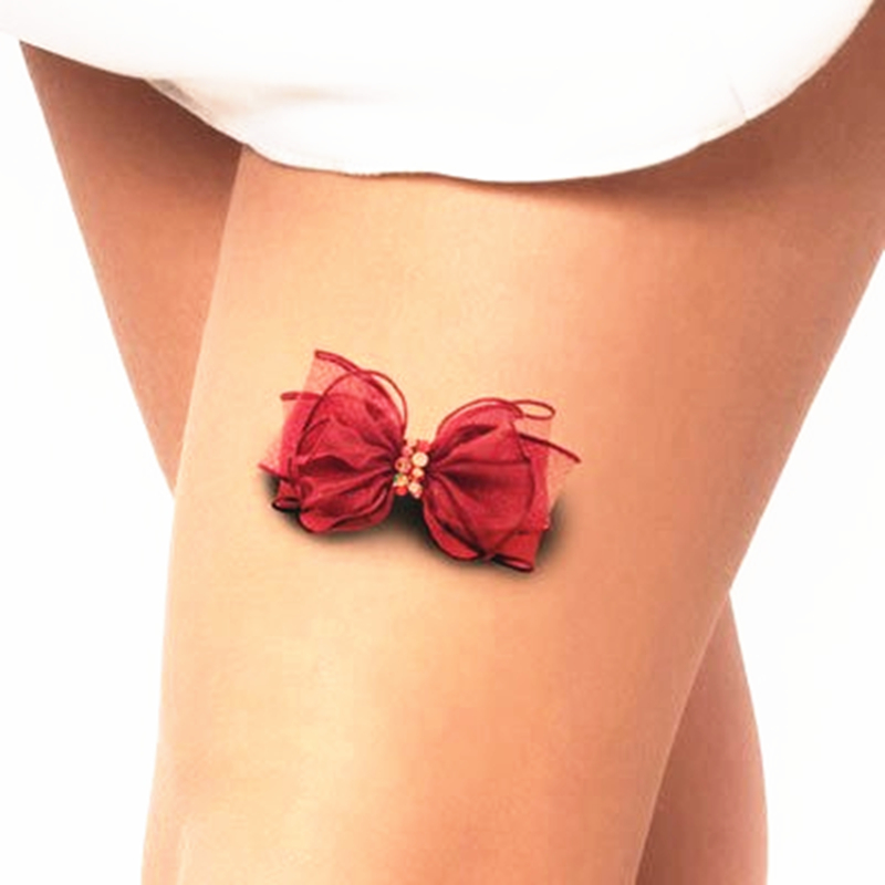 Image of Sexy Bowknot 3d Temporary Tattoo Body Art Flash Tattoo Sticker 19*9cm Waterproof Henna Tatoo Selfie Fake Tatto Wall Sticker