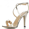Diamond Cross thin belt High heels Women Sexy shoes bride shoes Evening Prom silver wedding shoes