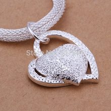 new arrive free shipping silver Plated necklace jewelry silver jewelry fashion cute Heart pendant necklace TOPquality