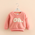 Child Letter Hoodies 2017 New Korean Fashion Boys And Girls O neck Pullover Tops Kids Fleece