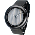 Creative Men Watches Black Wooden Watch Natural Quartz Movement Women Wood WristWatches For Men Leather Strap