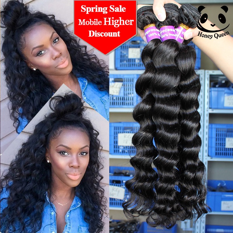 Image of 7A Malaysian Virgin Hair 3 Pcs Malaysian Loose Wave Human Hair Weave Extensions Loose Curly Hair Rosa Queen Hair Products