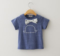 YB60545715 Retail 2016 New Summer Fashion Baby Boy Top Print Hat Bow Toddler Boy Tee Boys