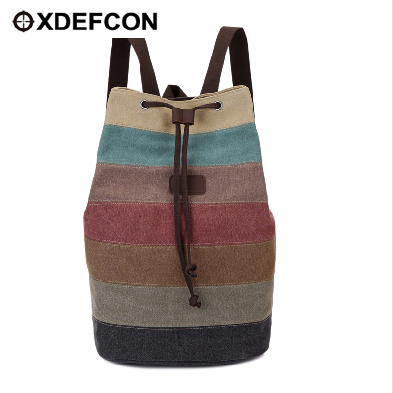 Fashion Women Men Canvas Bucket Backpack Outdoor Hiking Travel Backpack Casual School Backpack For Girls College Backpack