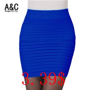 New-Fashion-2015-Office-Lady-Skirt-Summer-Women-High-Waist-Candy-Color-Elastic-Pleated-OL-Mini
