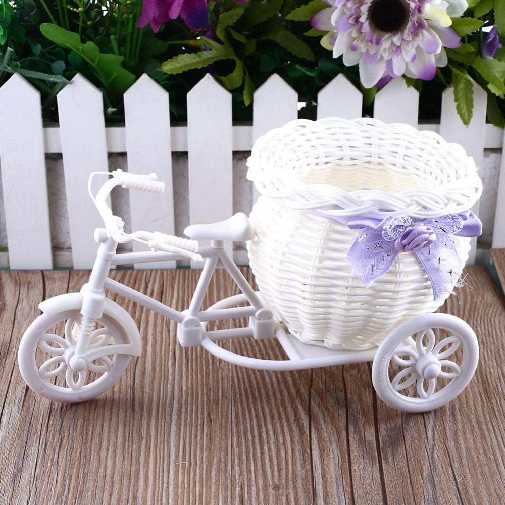 Image of Tricycle Bike Design Flower Basket Storage Container For Flower Plant Home Party