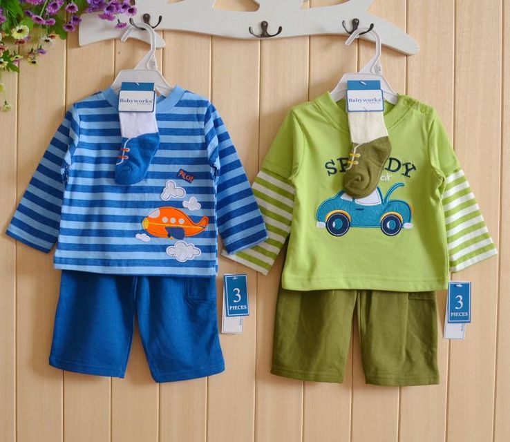 2017 New Arrival Sale Baby Boy Clothing Set Kids Cartoon Clothes for Boys And Girls Cotton Long 