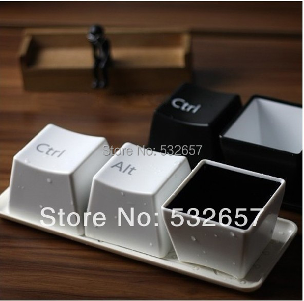Design keyboard CUP button black white Coffee mug key cup Home Decorative cups Gift Creative cups